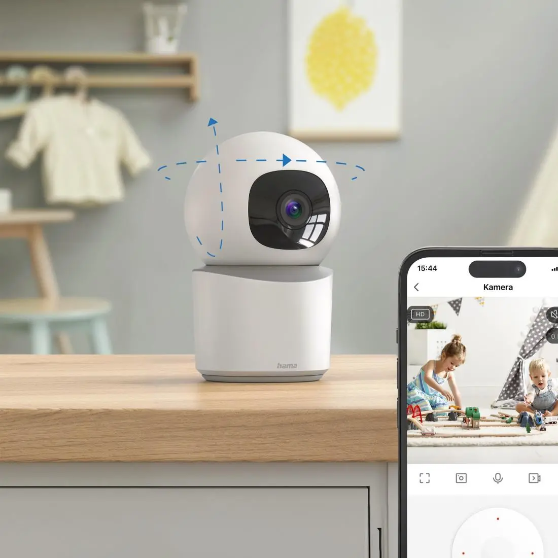 HAMA Cameră Wi-Fi, pentru interior, cu înregistrare, rotativă, albă - image 13