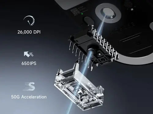MCHOSE професионална геймърска мишка A5 V3 Black - Ultralight 8K Wireless Mouse, Omron Mechanical Switches - 5