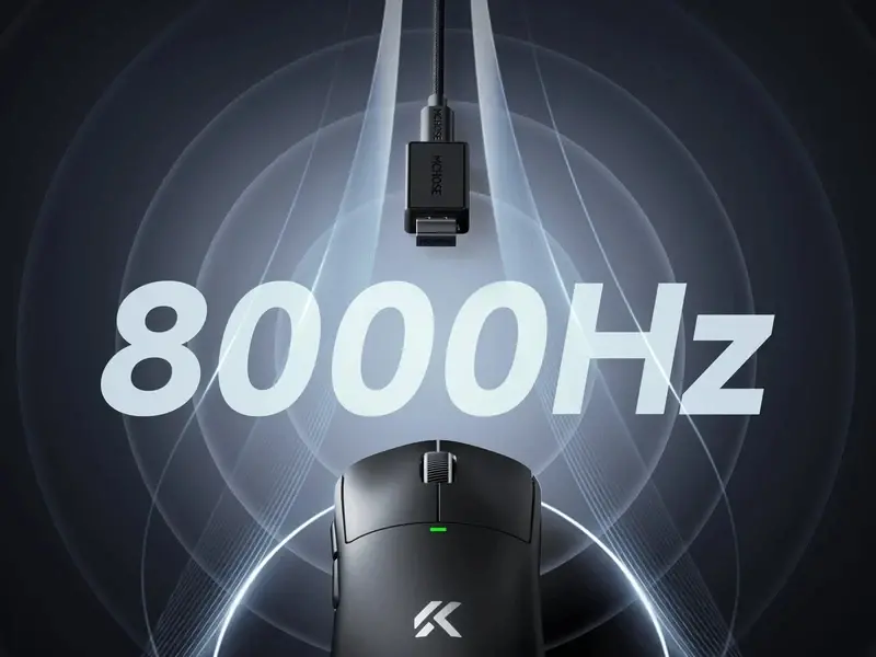 MCHOSE професионална геймърска мишка A5 V3 Black - Ultralight 8K Wireless Mouse, Omron Mechanical Switches - image 5