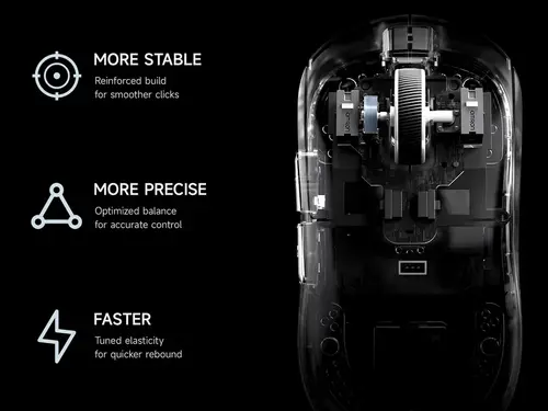 MCHOSE mouse gaming profesional A5 V3 Black - Ultralight 8K Wireless Mouse, Omron Mechanical Switches - 8