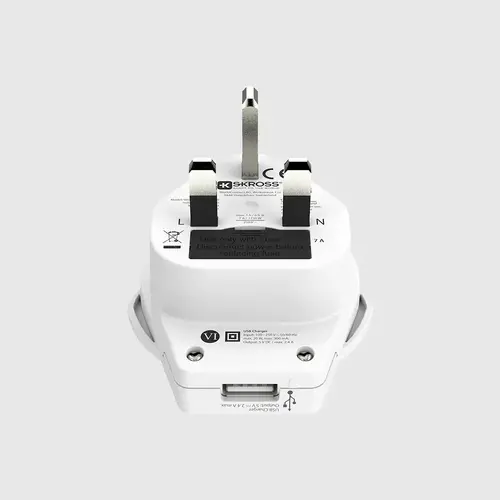 Skross универсален адаптер World to UK, USB - 2