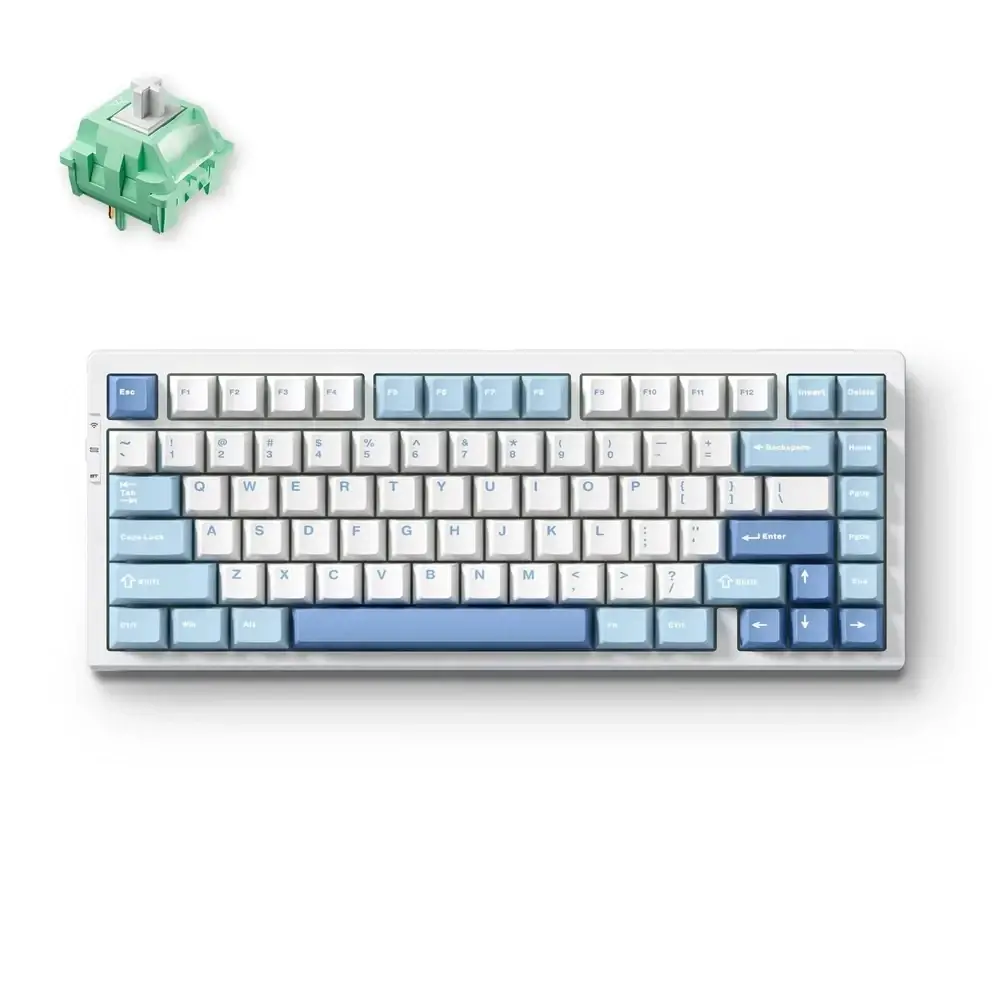 MCHOSE геймърска механична клавиатура Wireless Gaming Mechanical Keyboard G75 Pro - Tofu Switch v2 [Linear] (English US), Blue Cabbage