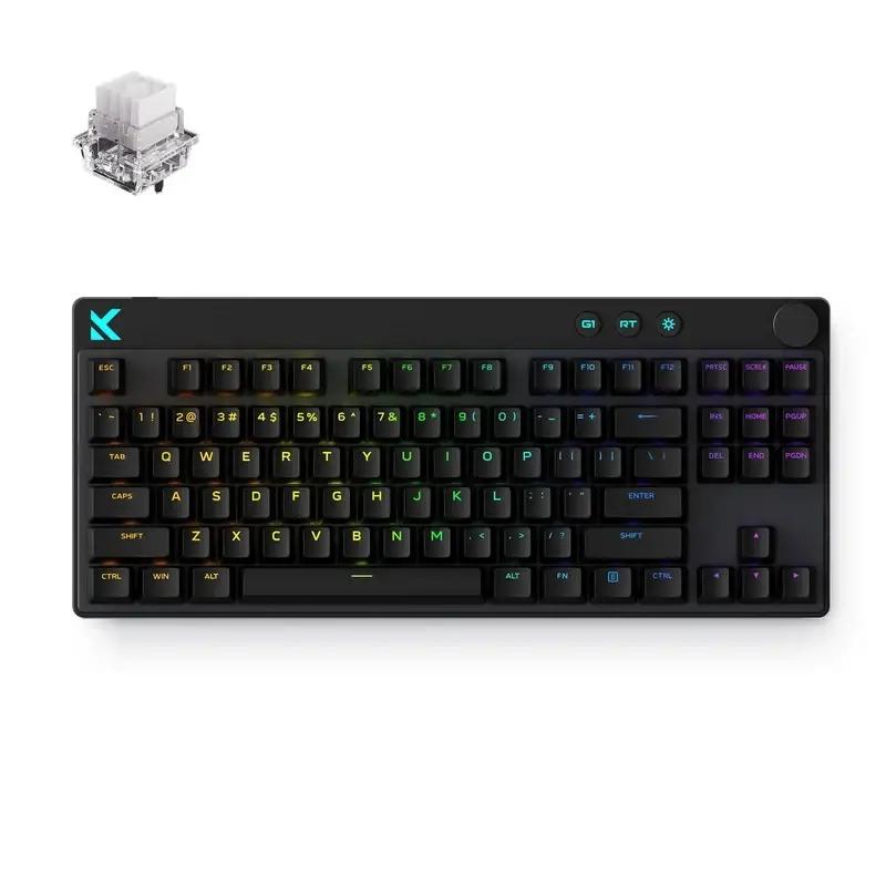 MCHOSE геймърска механична клавиатура Gaming Mechanical Keyboard Mix 87 Ultra Esports - 8K, Mount Tai Magnetic Switch GT [Tactile] (English US), Black