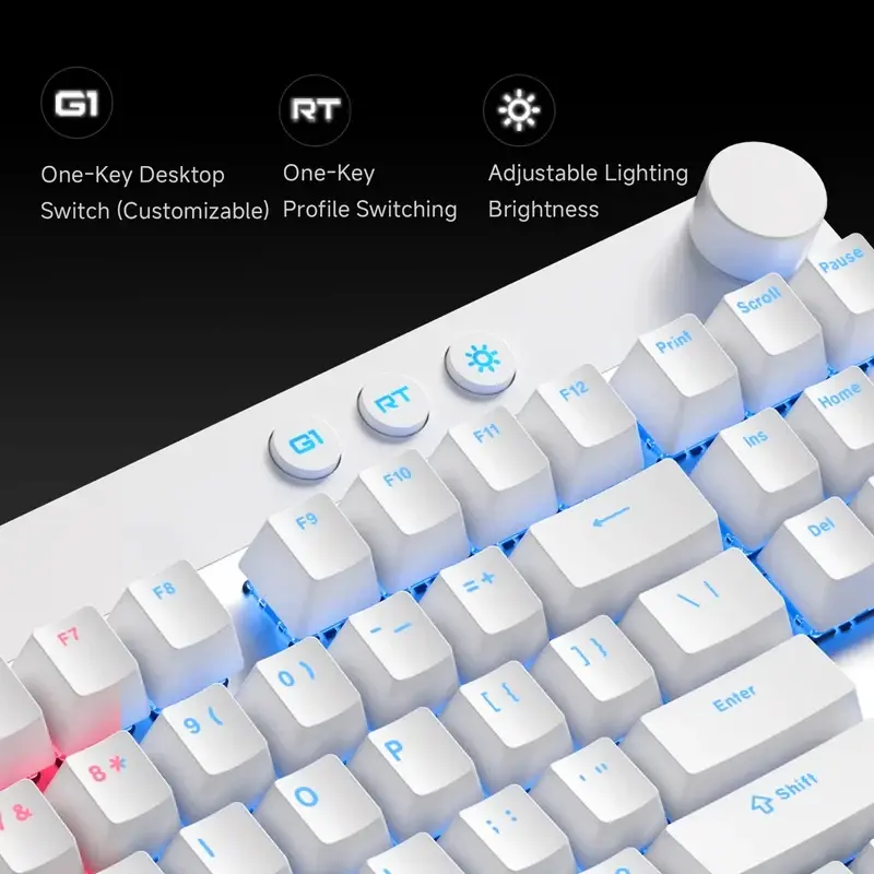 MCHOSE геймърска механична клавиатура Gaming Mechanical Keyboard Mix 87 Ultra Esports - 8K, Mount Tai Magnetic Switch GT [Tactile] (English US), Black - image 12