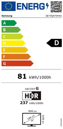 Τηλεόραση, Samsung 75" 75QN70H QLED UHD 4K Quantum Mini LED AI Smart 50Hz 2026 Μαύρο - 6