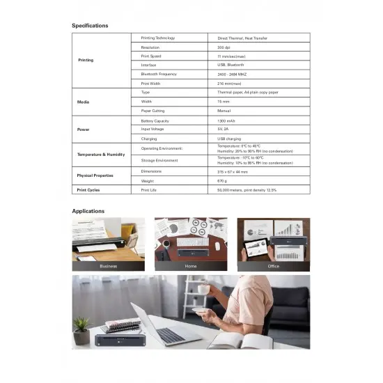 IMPRIMANTĂ MOBILĂ A4 G&G - HEAT TRANSFER PRINTER A4 GG-TD-810 (GGTD810) - PN TDN800R12P - image 12