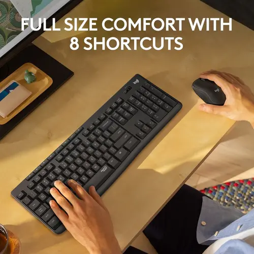SET MOUSE + TASTATURĂ LOGITECH MK295 US - Wireless / Fără fir - FĂRĂ CHIRILICĂ BDS (WITHOUT BDS CYRILLIC) - Negru - PN 920-009800 - 7