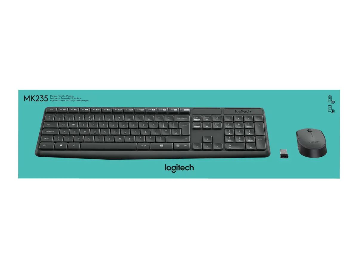 КОМПЛЕКТ МИШКА + КЛАВИАТУРА LOGITECH MK235U - С БДС КИРИЛИЗАЦИЯ - Wireless / Безжична - Black - PN 920-007931 - image 7