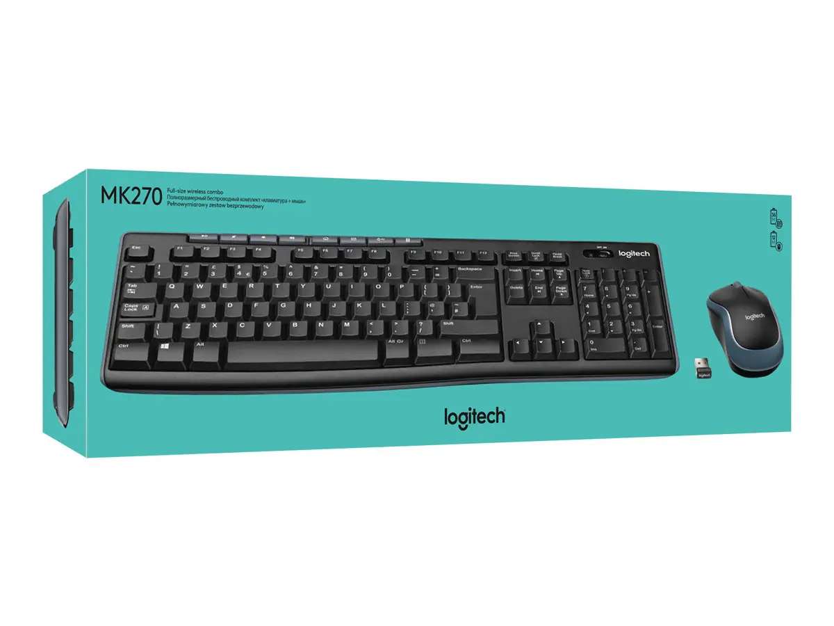 ΣΕΤ ΠΟΝΤΙΚΙ + ΠΛΗΚΤΡΟΛΟΓΙΟ LOGITECH MK270 US - Ασύρματο - ΧΩΡΙΣ ΒΔΣ ΚΥΡΙΛΛΙΚΑ (WITHOUT BDS CYRILLIC) - Μαύρο - PN 920-004509 - image 4