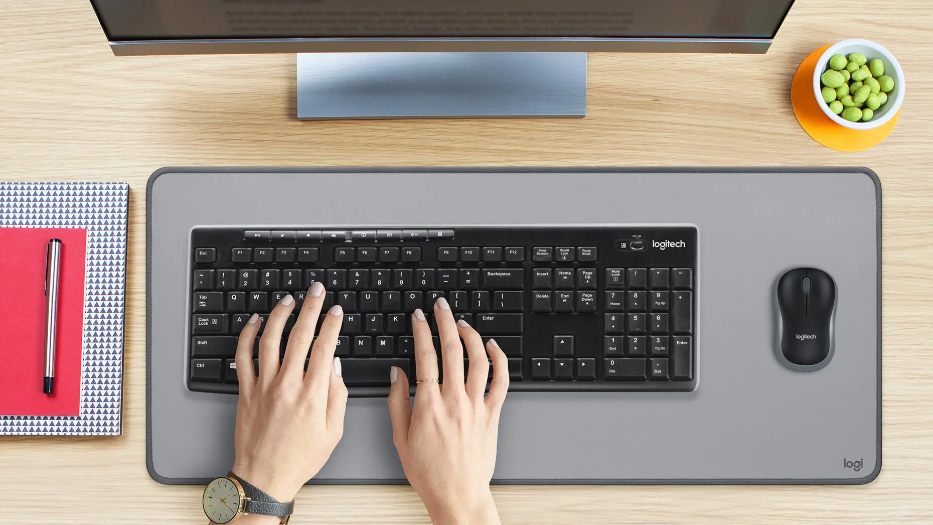 SET MOUSE + TASTATURĂ LOGITECH MK270 US - Wireless / Fără fir - FĂRĂ CHIRILICĂ BDS (WITHOUT BDS CYRILLIC) - Negru - PN 920-004509 - image 6