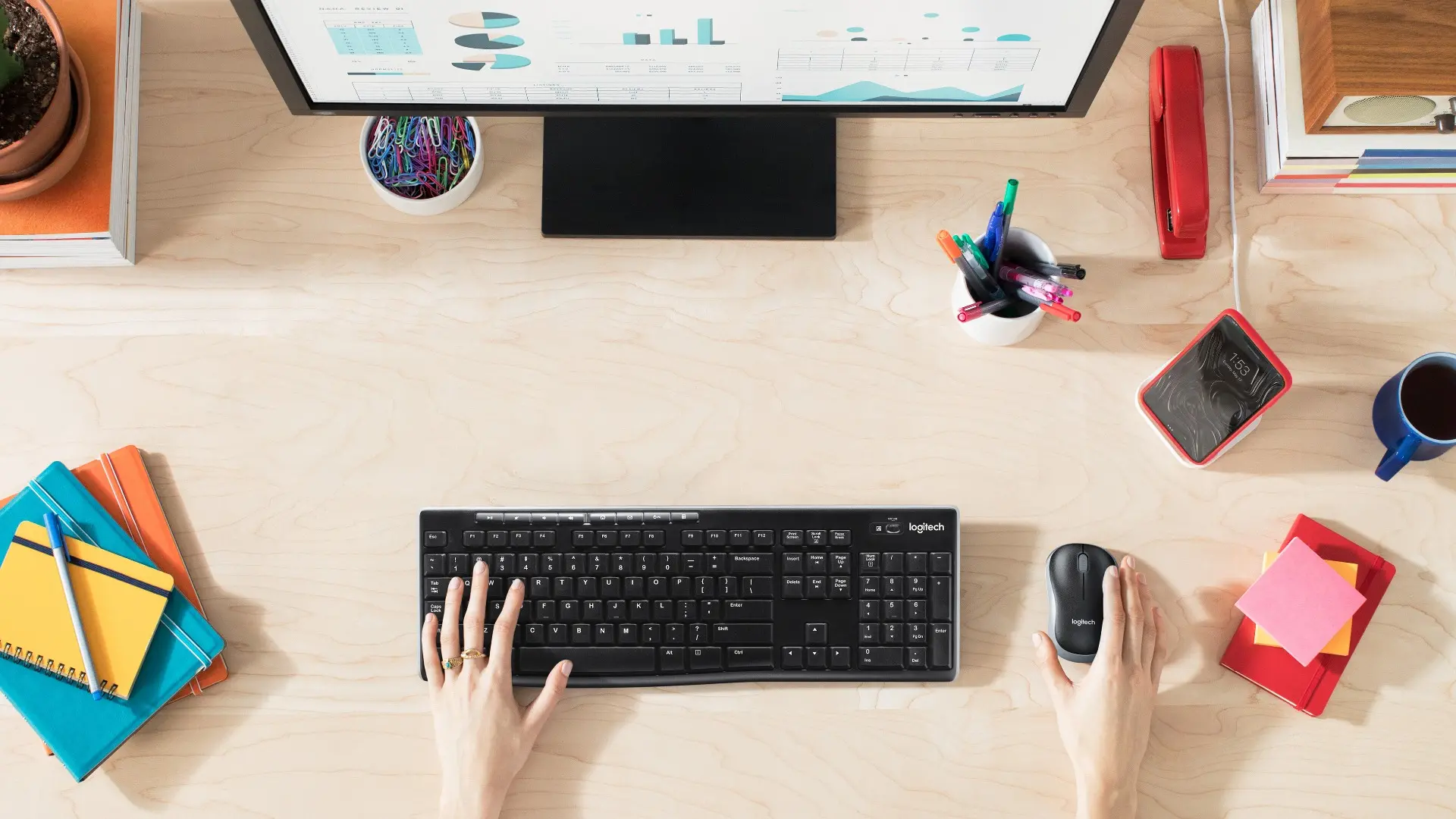 КОМПЛЕКТ МИШКА + КЛАВИАТУРА LOGITECH MK270 US - Wireless / Безжична -  БЕЗ БДС КИРИЛИЗАЦИЯ (WITHOUT BDS CYRILLIC) - Black - PN 920-004509 - image 7