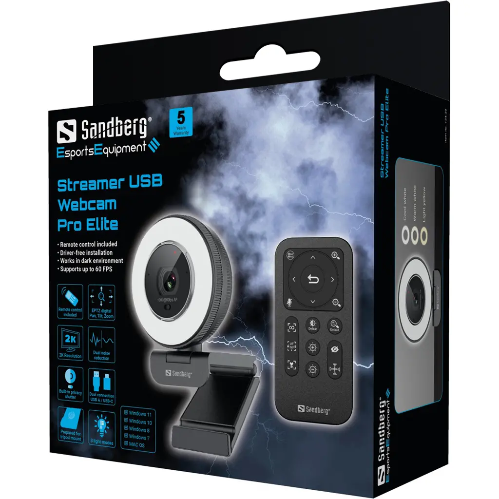 УЕБ КАМЕРА SANDBERG Streamer USB Webcam Pro Elite - Black - PN 134-39 - image 5