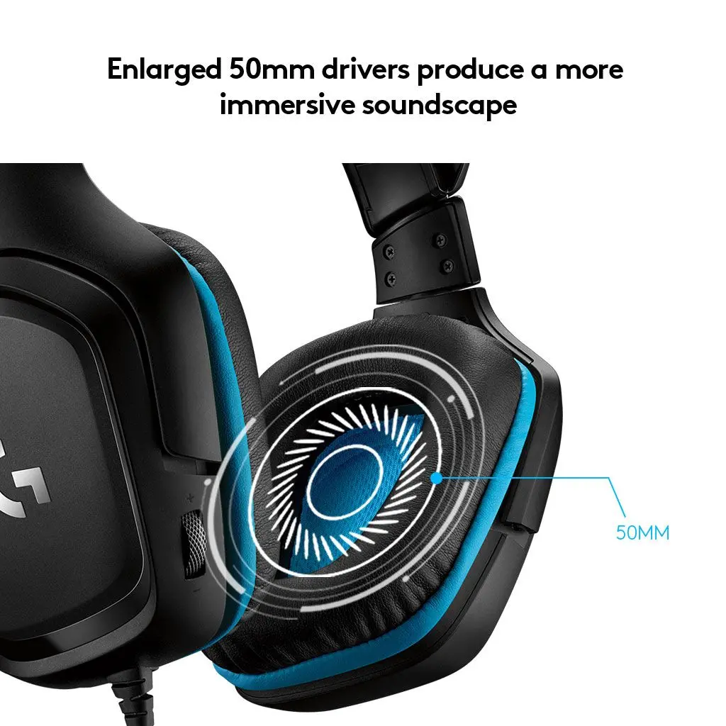 ΑΚΟΥΣΤΙΚΑ GAMING LOGITECH ZG432 - Μαύρο-Κυανό - PN 981-000770 - image 4
