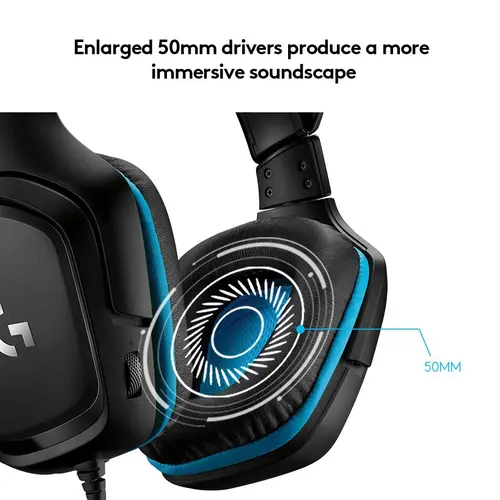 CĂȘTI GAMING LOGITECH ZG432 - Negru-Cyan - PN 981-000770 - 5
