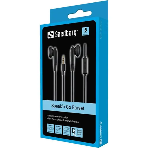 СЛУШАЛКИ С МИНИЖАК SANDBERG Speak’n Go - Black - PN 125-66 - 2