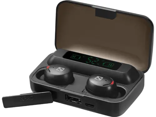ΑΚΟΥΣΤΙΚΑ SANDBERG Wireless Earbuds + Powerbank - Μαύρο - PN 126-38 - 1
