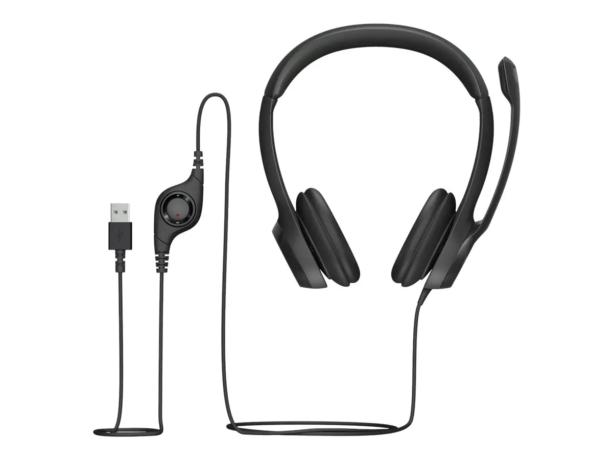 ΑΚΟΥΣΤΙΚΑ LOGITECH H390 - ΜΕ ΜΙΚΡΟΦΩΝΟ - USB Headset with Noise-Canceling Mic - Μαύρο - PN 981-000406 - image 1