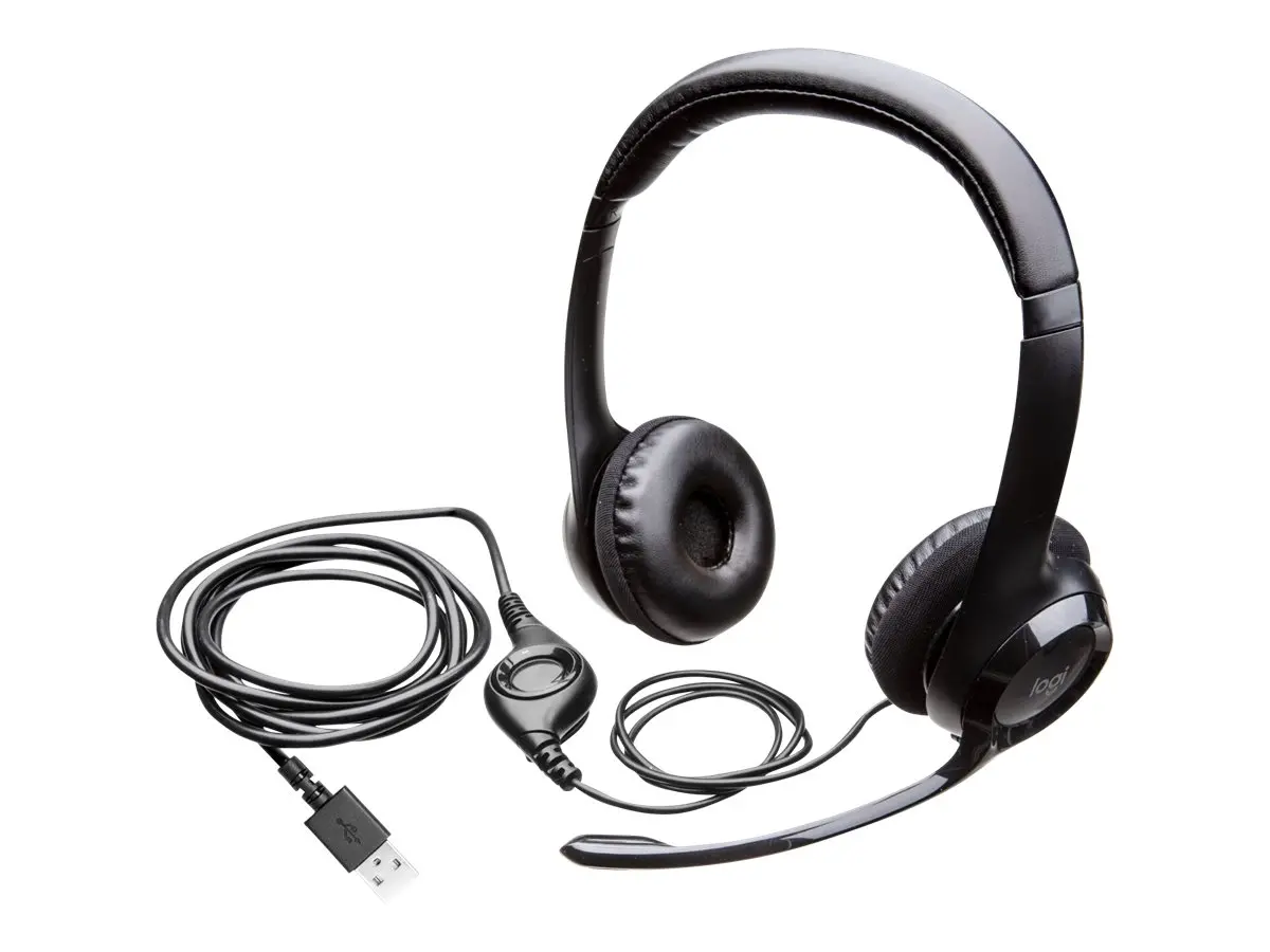 CĂȘTI LOGITECH H390 - CU MICROFON - USB Headset with Noise-Canceling Mic - Negru - PN 981-000406 - image 3