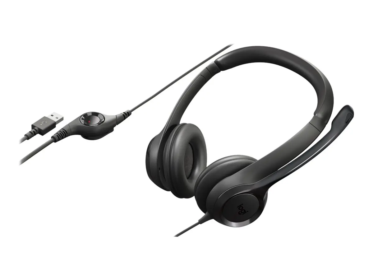 CĂȘTI LOGITECH H390 - CU MICROFON - USB Headset with Noise-Canceling Mic - Negru - PN 981-000406 - image 4