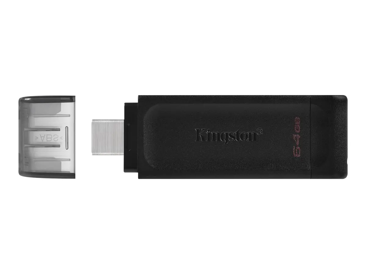 ΜΝΗΜΗ FLASH Kingston USB flash drive DataTraveler 70 - USB 3.2 Gen 1 - 64 GB - Μαύρο - PN DT70/64GB