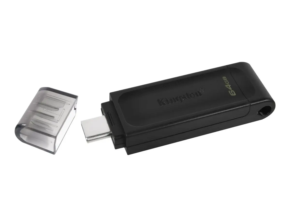 ΜΝΗΜΗ FLASH Kingston USB flash drive DataTraveler 70 - USB 3.2 Gen 1 - 64 GB - Μαύρο - PN DT70/64GB - image 1