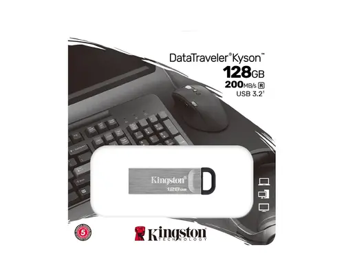 ΜΝΗΜΗ FLASH Kingston DataTraveler Kyson - USB flash drive - USB Type-A (USB 3.2 Gen 1) - 128 GB - PN DTKN/128GB - 3