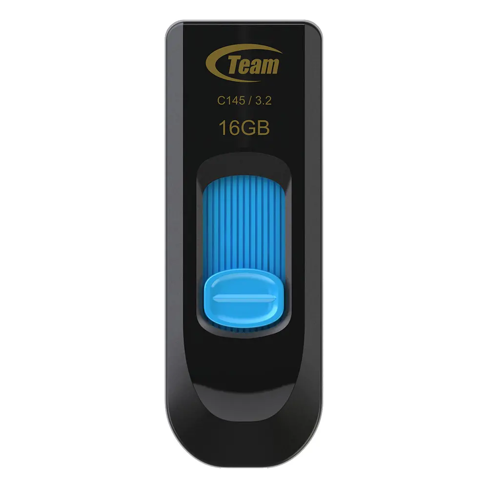 ФЛАШ ПАМЕТ Team Group C145 - USB Type-A 3.2 Gen 1 - 16 GB - Black/Blue - PN TC145316GL01