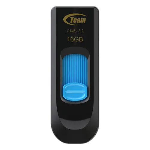 ФЛАШ ПАМЕТ Team Group C145 - USB Type-A 3.2 Gen 1 - 16 GB - Black/Blue - PN TC145316GL01