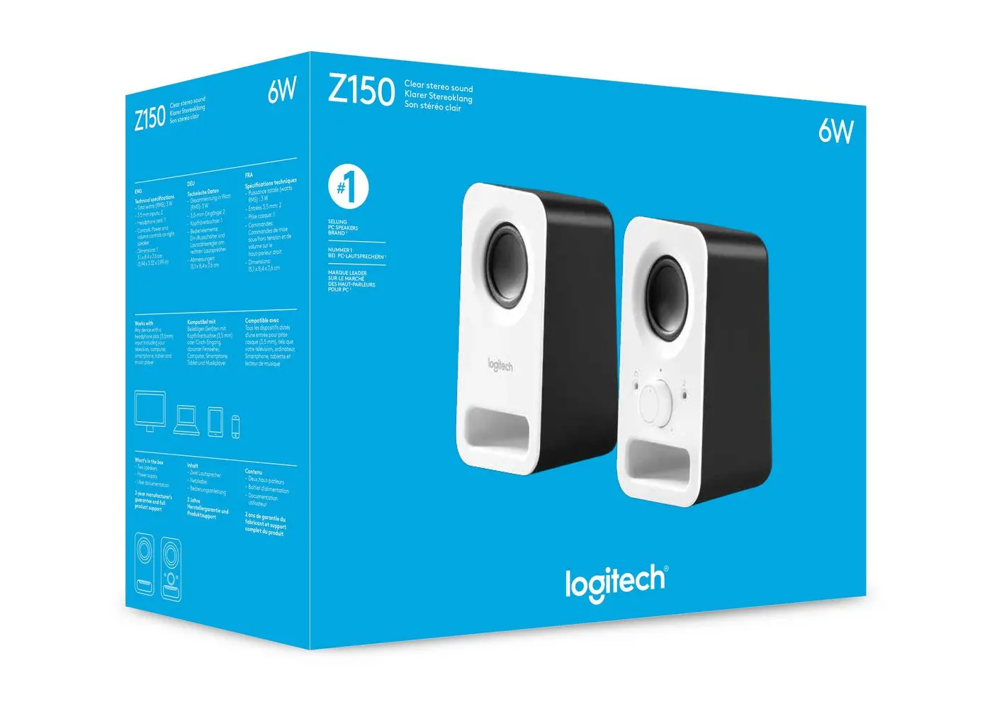 ΗΧΕΙΑ (ΜΕΓΑΦΩΝΑ) LOGITECH ZZ150W - Μαύρο & Λευκό - PN 980-000815 - image 4