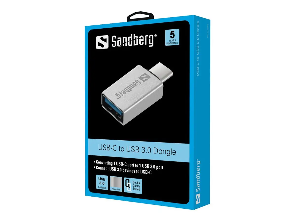 АДАПТЕР SANDBERG USB-C към USB 3.0 - Grey - PN 136-24 - image 1
