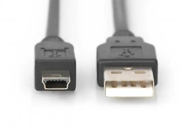 CABLU USB DIGITUS - USB-A la mini USB-B - 1,8 m - Negru - PN AK-300108-018-S - image 1