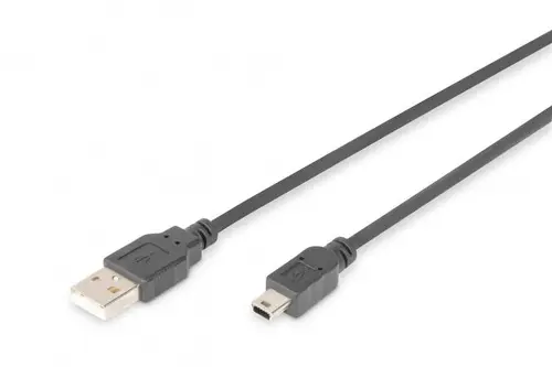 КАБЕЛ USB DIGITUS - USB-A to mini USB-B - 1,8 m - Black - PN AK-300108-018-S