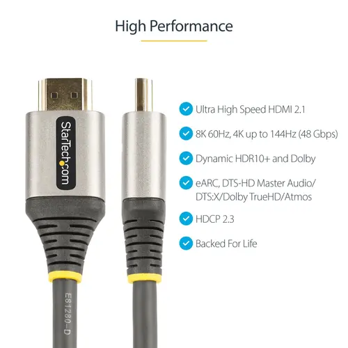 CABLU HDMI STARTECH - Cablu HDMI cu Ethernet - 2,0 m - Negru/Gri - PN HDMM21V2M - 2