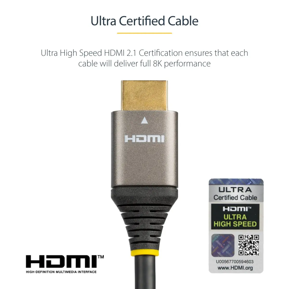 КАБЕЛ HDMI STARTECH - HDMI cable with Ethernet - 2,0 m - Black/Grey - PN HDMM21V2M - image 2