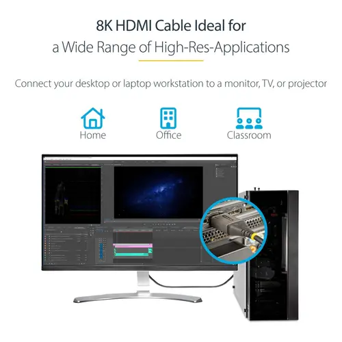 CABLU HDMI STARTECH - Cablu HDMI cu Ethernet - 2,0 m - Negru/Gri - PN HDMM21V2M - 6