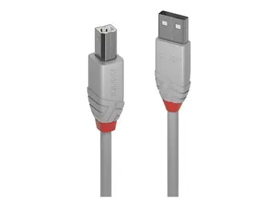 КАБЕЛ USB LINDY - USB към USB-B - USB 2.0 Type A to B Cable - Anthra Line - 2,0 m - Grey - PN 36683