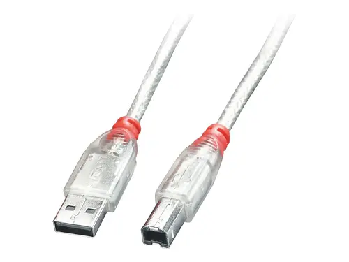 CABLU USB LINDY - USB la USB - Cablu USB 2.0 - Type A la B - 5,0 m - Transparent - PN 41755 - 1