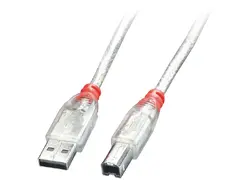 КАБЕЛ USB LINDY - USB to USB - USB 2.0 Cable - Type A to B - 5,0 m - Transparent - PN 41755