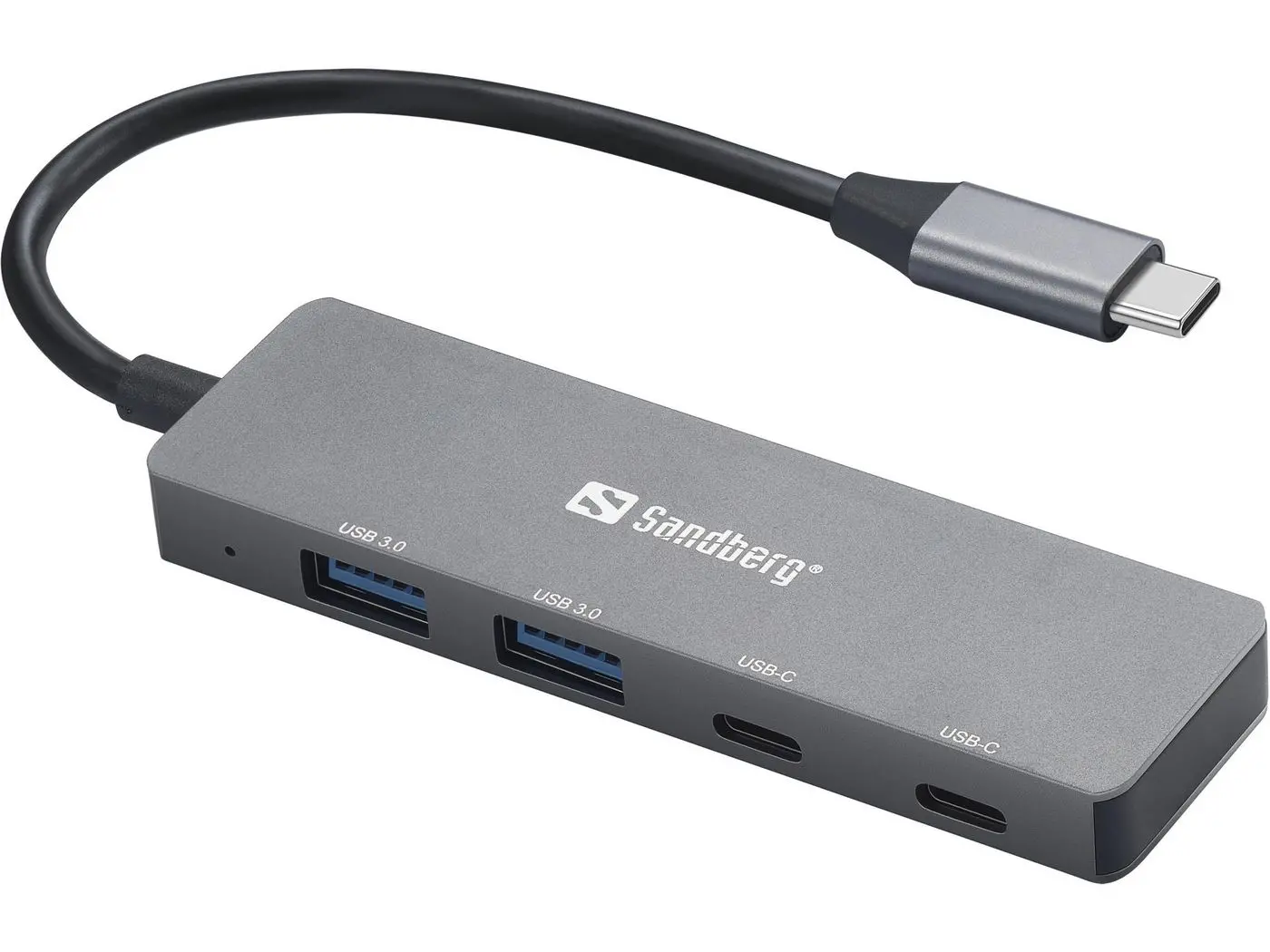 ХЪБ SANDBERG USB-C to 2xUSB-A + 2xUSB-C - Gray - PN 136-50