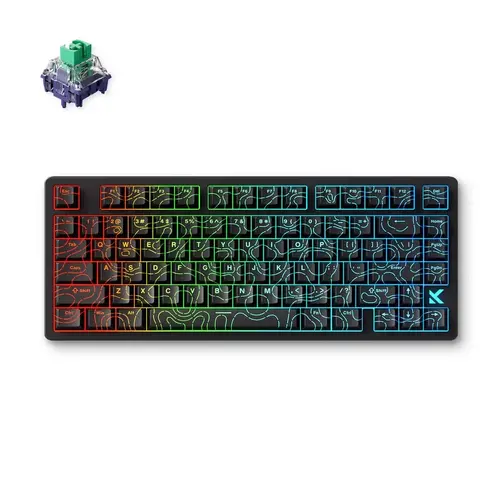 MCHOSE tastatură mecanică de gaming Jet75 Topographic - 8K, Kailh Magnetic God Switch [Linear] (Engleză US), negru - 1
