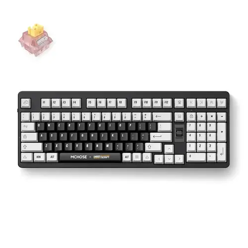 MCHOSE tastatură mecanică de gaming Wireless Gaming Mechanical Keyboard UT98 Classic Therapy - Silent Peach V3 Switch [Linear] (Engleză US) - 1