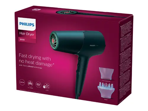 PHILIPS Сешоар 2300W Series 5000 ThermoShield технология йонна 3 настройки за топлина и 2 за скорост - 3