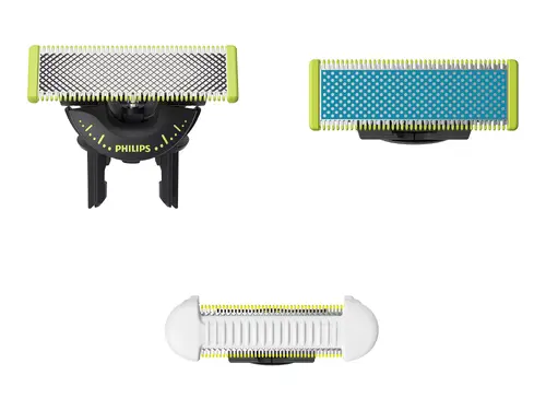 PHILIPS One Blade Set combinat 1x lamă antifricțiune 1x lamă 360 de grade 1x lamă pentru zonele intime