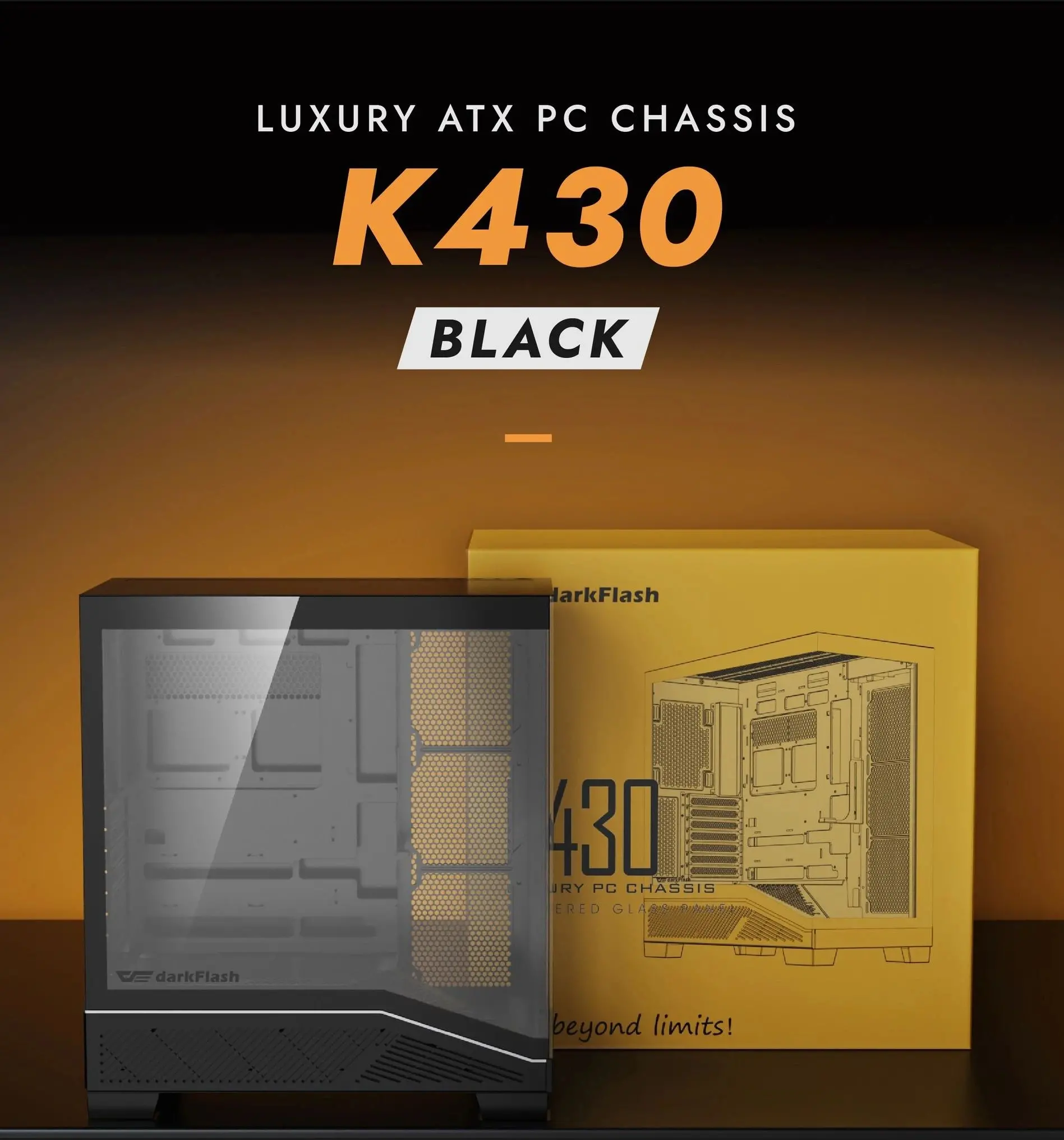 Darkflash carcasă Case ATX - K430 Negru - 6 x 120 mm ventilatoare A-RGB incluse, USB-C - image 11