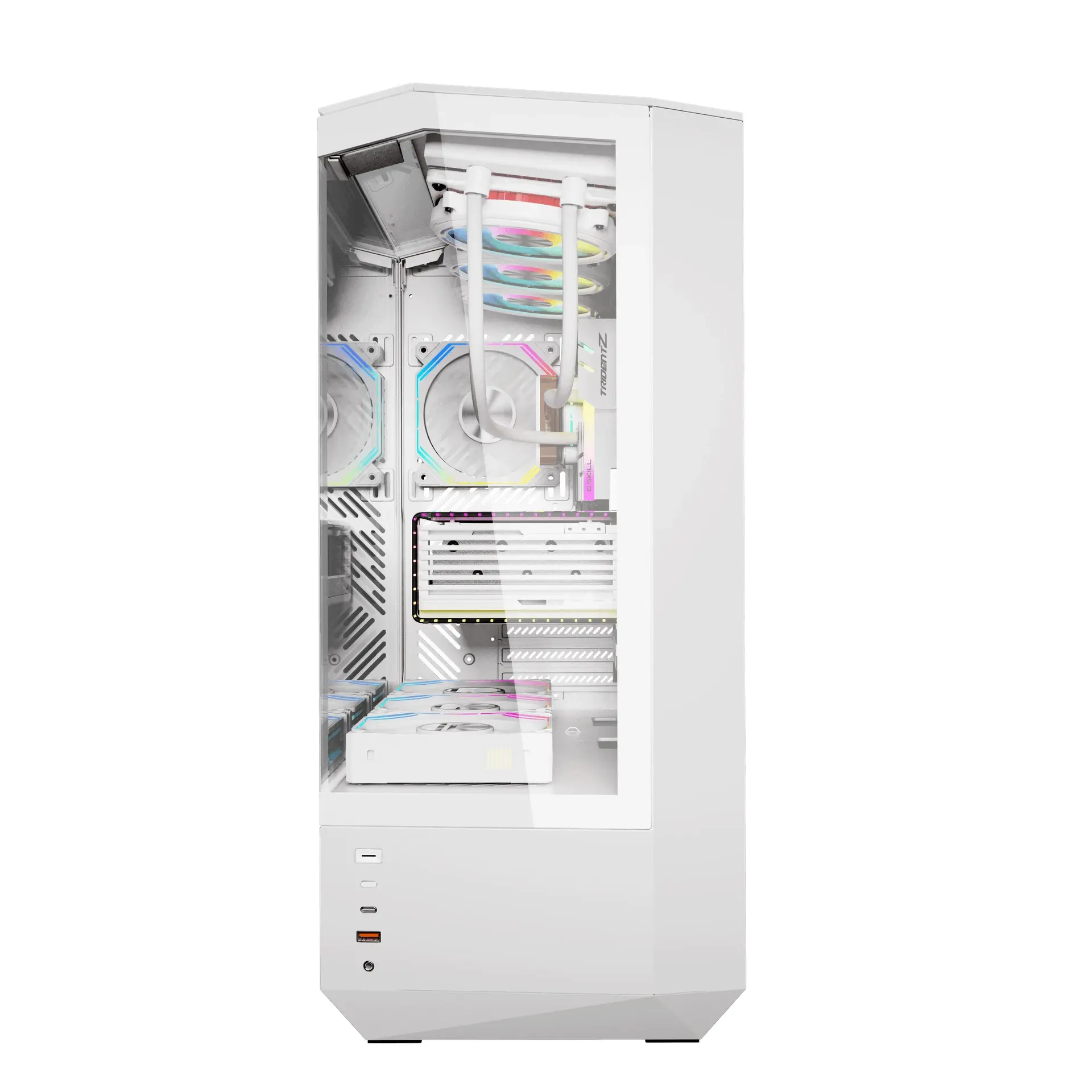 Darkflash carcasă Case ATX - DY460 Alb - 4 x 120 mm ventilatoare A-RGB incluse, USB-C - image 3