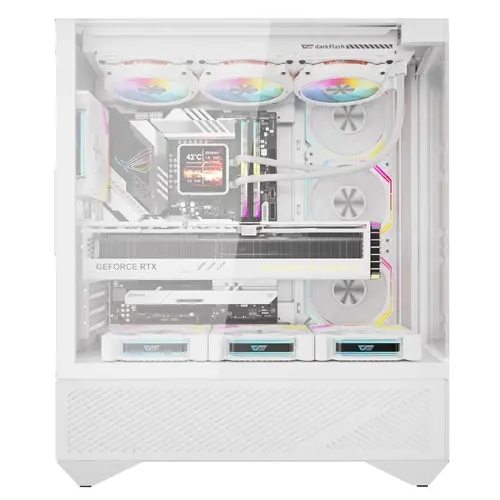 Darkflash carcasă Case ATX - DY460 Alb - 4 x 120 mm ventilatoare A-RGB incluse, USB-C - 7