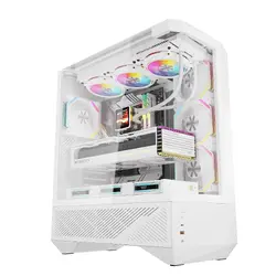Darkflash кутия Case ATX - DY460 White - 4 x 120 mm A-RGB fans included, USB-C