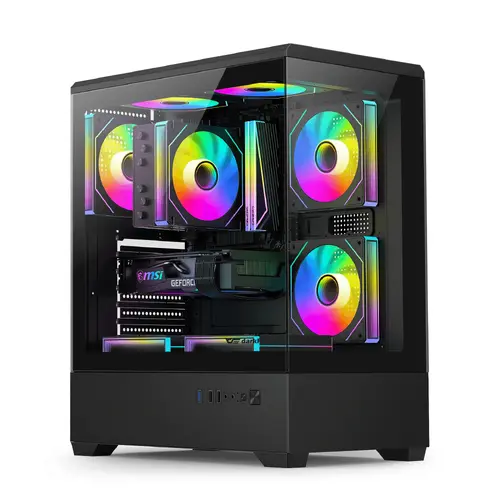 Aigo кутия Case ATX - C365 Black - 3 x 120 mm A-RGB fans included - 1