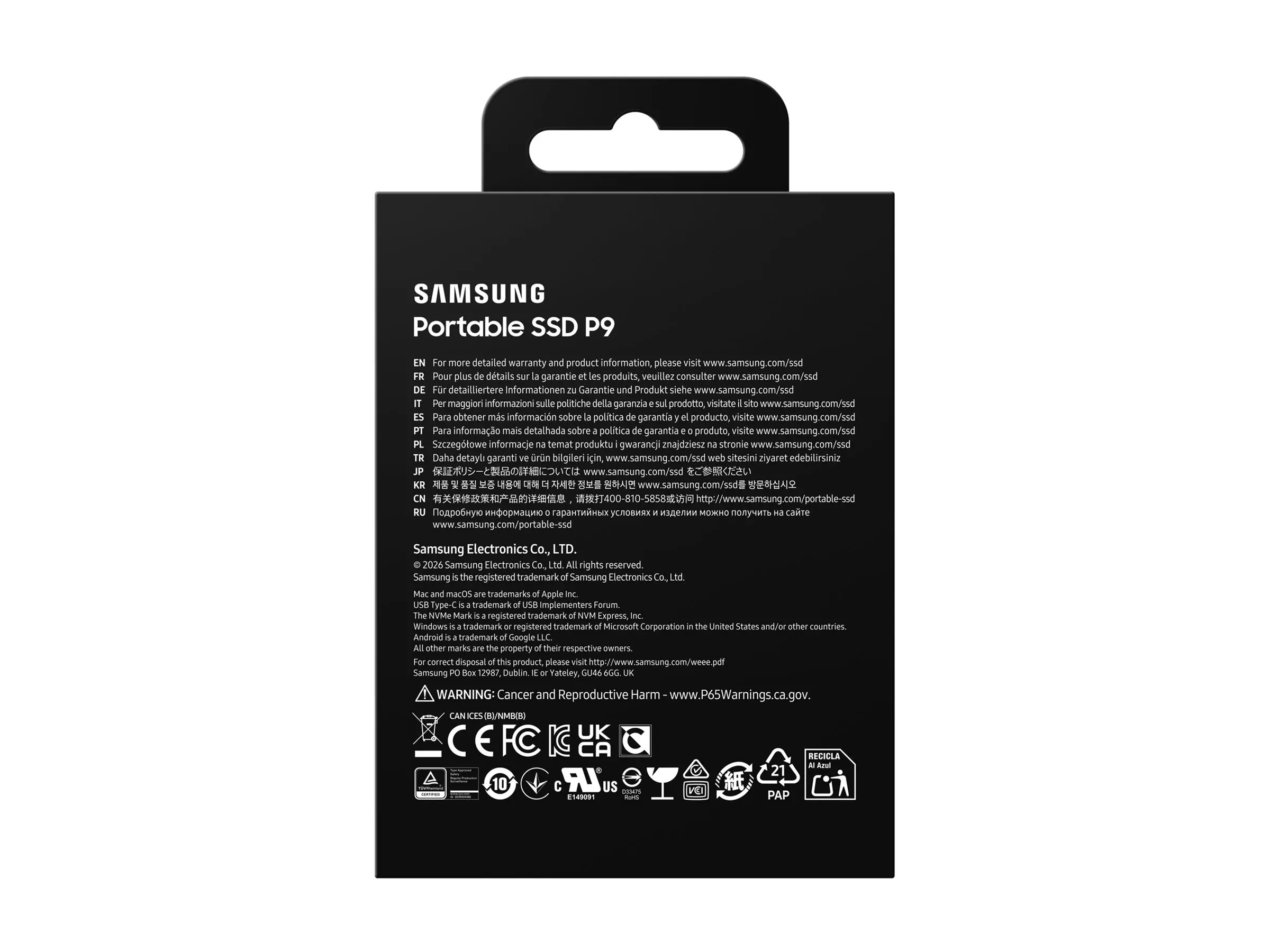 SAMSUNG P9 SSD portabil extern USB 4Gen 3x2 40Gbps 2TB - image 2