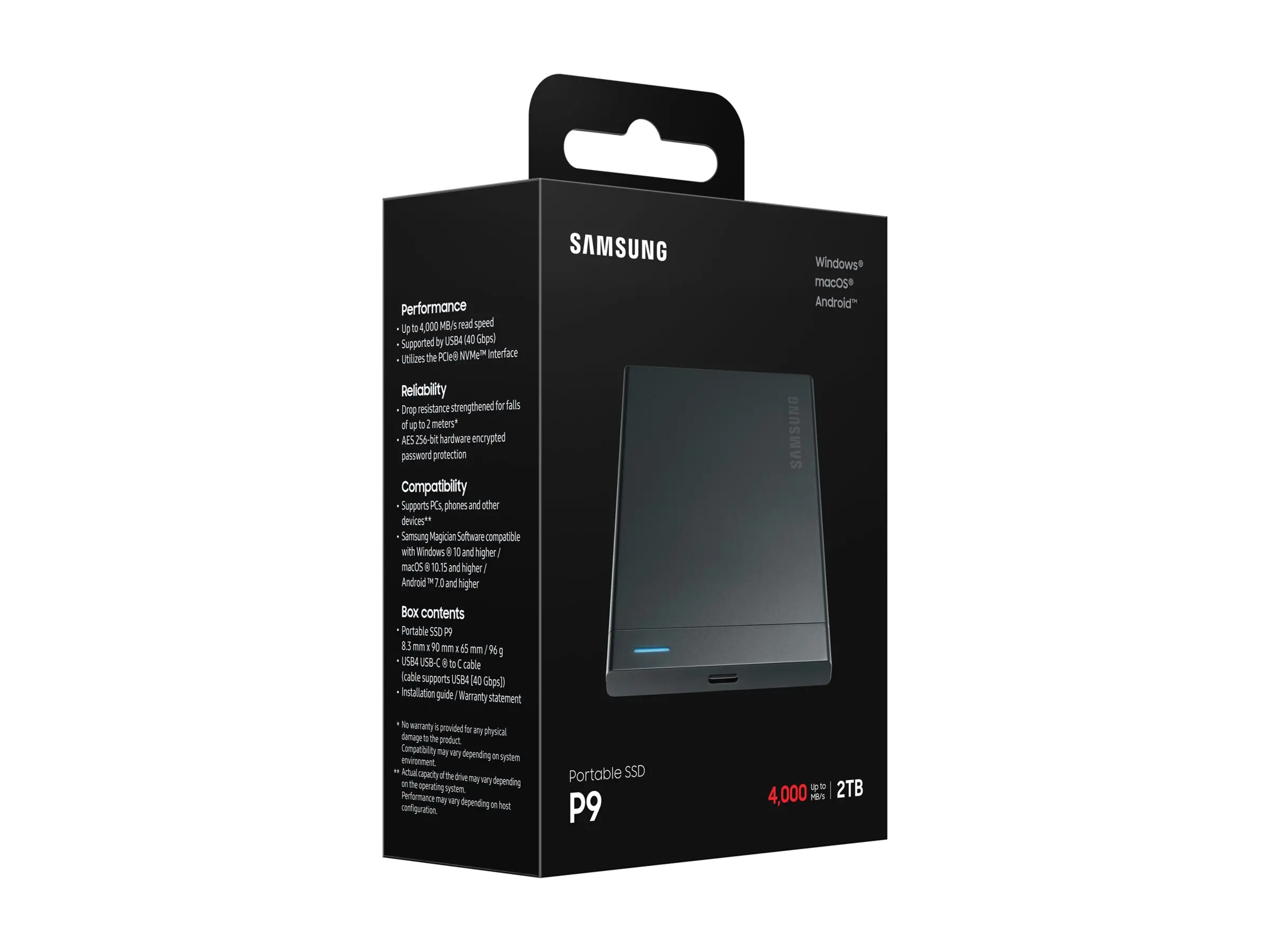 SAMSUNG P9 Φορητός SSD Εξωτερικός USB 4Gen 3x2 40Gbps 2TB - image 8
